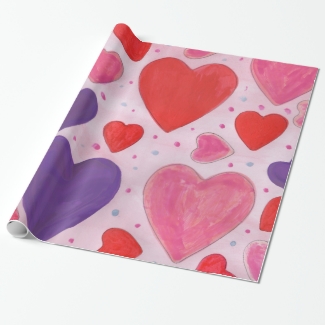 Red Pink and Purple Valentine's Day Hearts Design