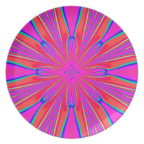 Red Pink Blue Stripe Plate