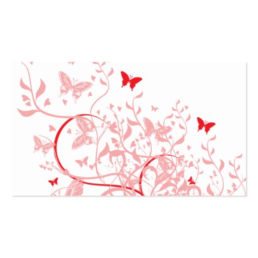 Red & Pink Butterfly Business Cards (back side)