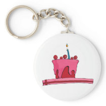 Red & Pink Cake Keychain keychains