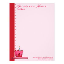 Red & Pink Cake Letterhead letterhead