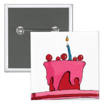 Red & Pink Cake Magnet buttons