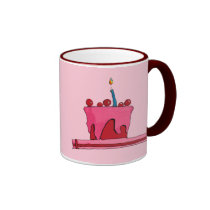 Red & Pink Cake Mug mugs