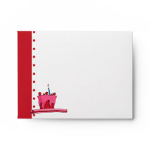 Red & Pink Cake Note Card Envelope envelopes