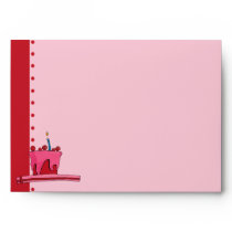 Red & Pink Cake pink Card Envelope envelopes