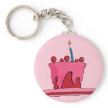 Red & Pink Cake pink Keychain keychains