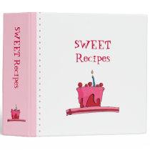 Red & Pink Cake pink Recipe Binder binders