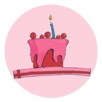 Red & Pink Cake pink Sticker stickers