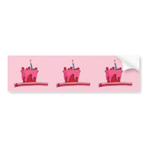 Red & Pink Cake pink Stickers bumper stickers