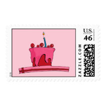 Red & Pink Cake Stamp stamps