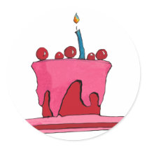 Red & Pink Cake Sticker stickers