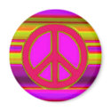 Red Pink Fractal & Peace Sign magnets
