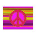 Red Pink Fractal & Peace Sign postcards by makelovenotwar Red Pink Fractal & Peace Sign postcards