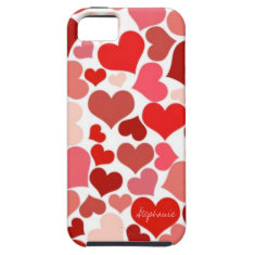 Red Pink Girly Hearts iPhone 5 Personalized Case iPhone 5 Case