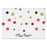 Red Pink Green and Black Polka Dots Greeting Card