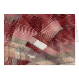 Red pink grey plaid collage stripes pattern design card