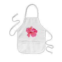 red pink hibiscus aloha flower aprons