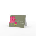Red pink lotus flowers modern tea green thank you card