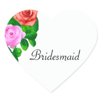 Red & Pink Old Fashioned Roses Wedding Stickers