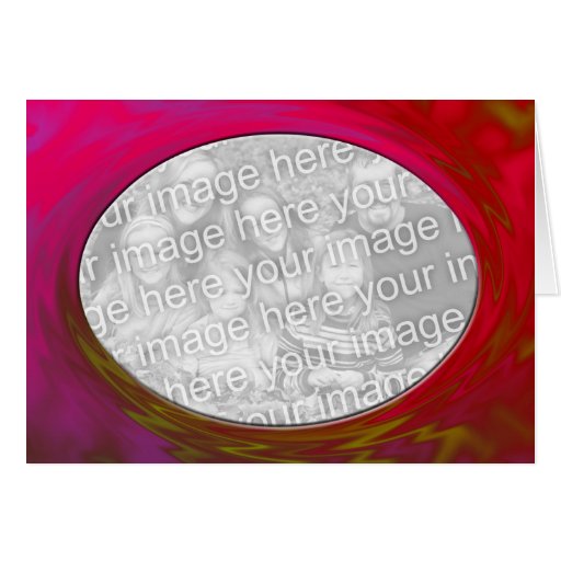 red pink photo frame greeting cards