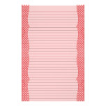Red & Pink Polka Dot Stationery - optional lines