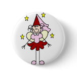 Red/Pink Princess Stick Figure Button