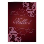Red & Pink Scroll Table Card