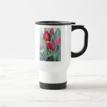 Red & Pink Tulips Mugs