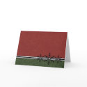 Red Pinstripe Holiday Snowflake Card