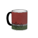 Red Pinstripe Holiday Snowflake Mug