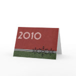 Red Pinstripe New Year's Snowflake Card