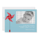 Red Pinwheel Birth Announcement