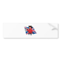 Red Pirate Parrot and a Union Jack Bumper Sticker