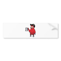 Red Pirate Parrot with a tankard Bumper Sticker