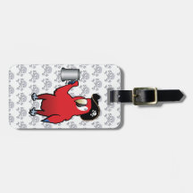 Red Pirate Parrot with a tankard Tag For Bags