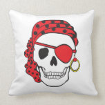 Red Pirate Skull Pillow pillows