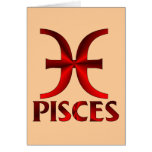 Red Pisces Horoscope Symbol Greeting Cards