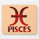 Red Pisces Horoscope Symbol mousepads by sun_signs Red Pisces Horoscope Symbol mousepads