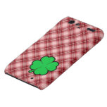 Red Plaid 4 Leaf Clover Motorola Droid RAZR Cases