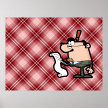 Red Plaid Accountant Poster