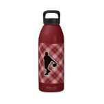 Red Plaid Basketball Reusable Water Bottle