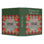 Red Plaid Bells Holiday Christmas Photo Album Bind 3 Ring Binder