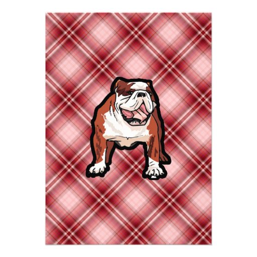 Red Plaid Bulldog Invite