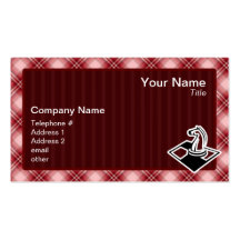 Red Plaid Chess Business Card Templates