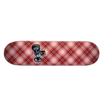 Red Plaid Chopper Skateboard Deck