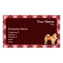 Red Plaid Chow Chow Business Card