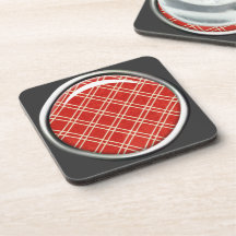 Red Plaid Cork Coaster