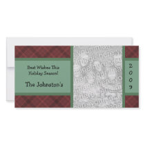 Red Plaid Country Charm Holiday Photo Cards photo cards