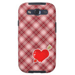 Red Plaid Cupid Heart & Arrow Galaxy S3 Covers