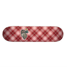 Red Plaid Duck Custom Skateboard